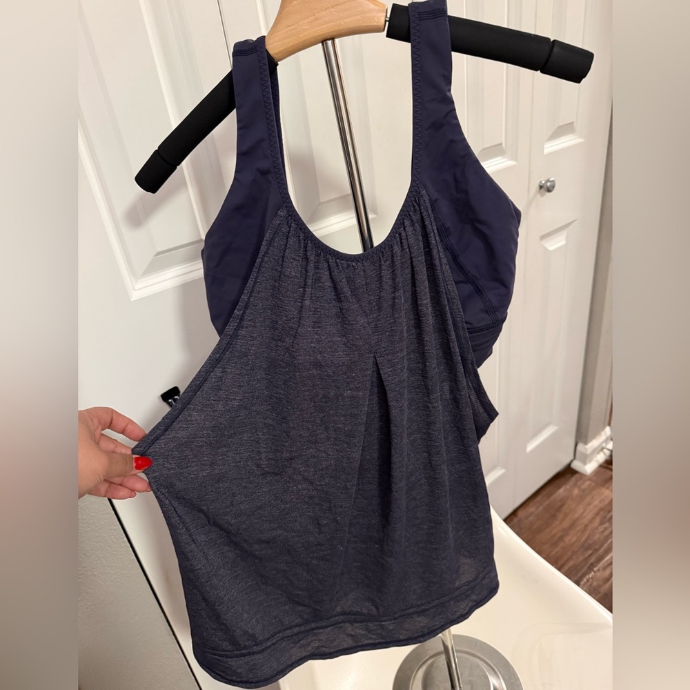 Lululemon athletica Run Times Tank Heathered Cadet Blue size 10 like new